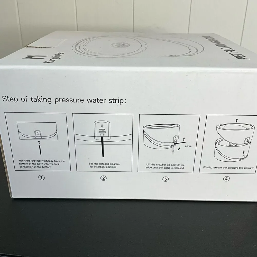 Kungfupet 1.5L Pet Floating Water Bowl Animal Cat Dog Splash Proof No Spill New